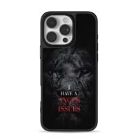 Scarred black lion anger issues iPhone 16 Pro Max Black Case