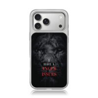 Scarred black lion anger issues iPhone 17 Pro Max Electroplated Silver Case1