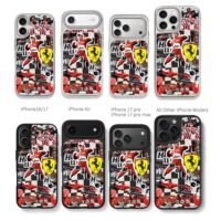 Schumacher Ferrari F1 race collage Chris Brown Phone Case Black Electroplated Silver For Iphone 11 To 17
