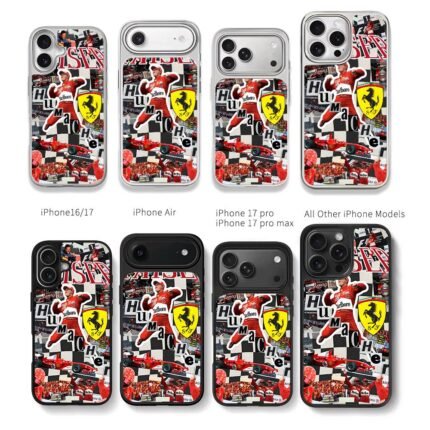 Schumacher Ferrari F1 race collage Chris Brown Phone Case Black Electroplated Silver For Iphone 11 To 17