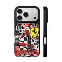 Schumacher Ferrari F1 race collage iPhone 17 Pro Max Black Case