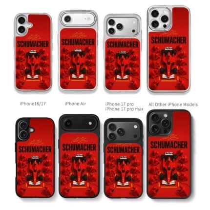 Schumacher Marlboro F1 pit stop Chris Brown Phone Case Black Electroplated Silver For Iphone 11 To 17