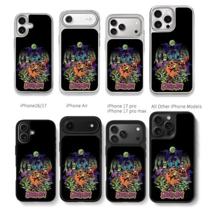 Scooby Doo gang and spooky villains Chris Brown Phone Case Black Electroplated Silver For Iphone 11 To 17