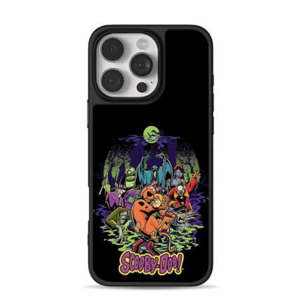 Scooby Doo gang and spooky villains iPhone 16 Pro Max Black Case