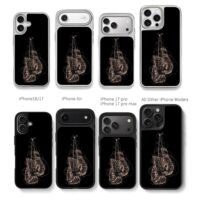 Scribble art hanging boxing gloves Chris Brown Phone Case Black Electroplated Silver For Iphone 11 To 17