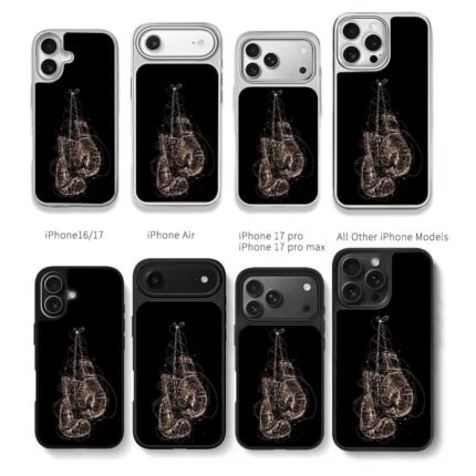 Scribble art hanging boxing gloves Chris Brown Phone Case Black Electroplated Silver For Iphone 11 To 17
