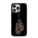 Scribble art hanging boxing gloves iPhone 16 Pro Max Black Case
