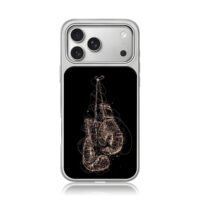 Scribble art hanging boxing gloves iPhone 17 Pro Max Electroplated Silver Case1
