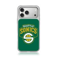 Seattle Sonics NBA basketball logo iPhone 17 Pro Max Electroplated Silver Case1