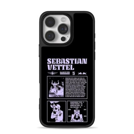 Sebastian Vettel F1 Red Bull poster iPhone 16 Pro Max Black Case