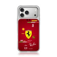 Sebastian Vettel Ferrari 5 F1 iPhone 17 Pro Max Electroplated Silver Case1