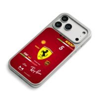 Sebastian Vettel Ferrari 5 F1 iPhone 17 Pro Max Electroplated Silver Case2