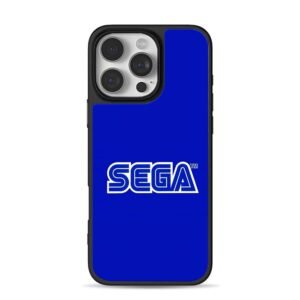 SEGA logo on blue background iPhone 16 Pro Max Black Case