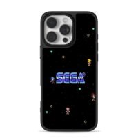 Sega Sonic rings emeralds pixel art iPhone 16 Pro Max Black Case