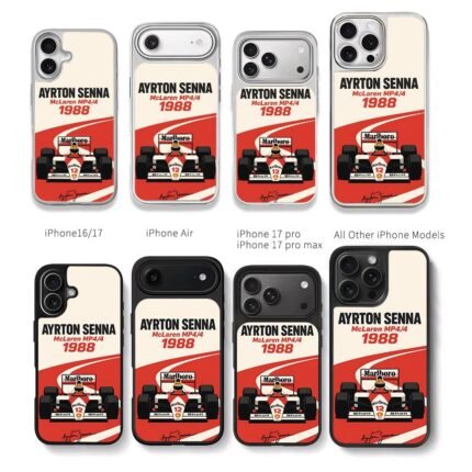 Senna 1988 McLaren MP4 F1 car Chris Brown Phone Case Black Electroplated Silver For Iphone 11 To 17