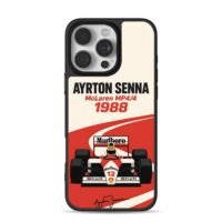 Senna 1988 McLaren MP4 F1 car iPhone 16 Pro Max Black Case