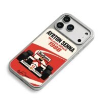 Senna 1988 McLaren MP4 F1 car iPhone 17 Pro Max Electroplated Silver Case2