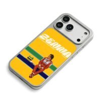 Senna F1 driver with brazil helmet iPhone 17 Pro Max Electroplated Silver Case2