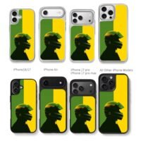 Senna F1 helmet green yellow Chris Brown Phone Case Black Electroplated Silver For Iphone 11 To 17