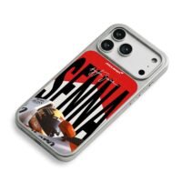Senna McLaren F1 racing helmet iPhone 17 Pro Max Electroplated Silver Case2