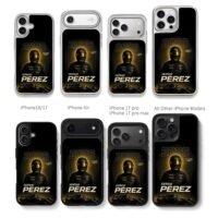 Sergio Perez 2026 F1 Cadillac racer Chris Brown Phone Case Black Electroplated Silver For Iphone 11 To 17