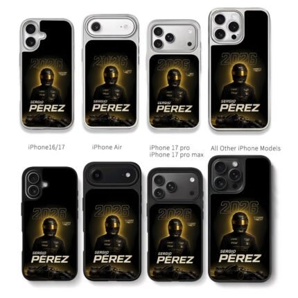 Sergio Perez 2026 F1 Cadillac racer Chris Brown Phone Case Black Electroplated Silver For Iphone 11 To 17