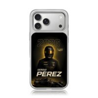 Sergio Perez 2026 F1 Cadillac racer iPhone 17 Pro Max Electroplated Silver Case1