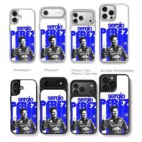 Sergio Perez Red Bull F1 11 driver Chris Brown Phone Case Black Electroplated Silver For Iphone 11 To 17