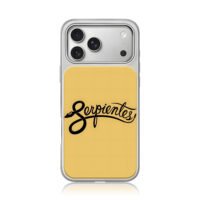Serpientes snake art on yellow iPhone 17 Pro Max Electroplated Silver Case1