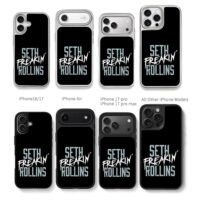 Seth Freakin Rollins text art Chris Brown Phone Case Black Electroplated Silver For Iphone 11 To 17
