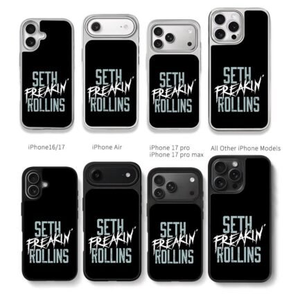 Seth Freakin Rollins text art Chris Brown Phone Case Black Electroplated Silver For Iphone 11 To 17