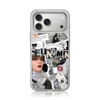 Seungmin Stray Kids puppy collage iPhone 17 Pro Max Electroplated Silver Case1