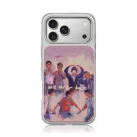Seven Kpop boys we are back oil art iPhone 17 Pro Max Electroplated Silver Case1