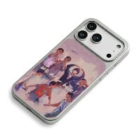 Seven Kpop boys we are back oil art iPhone 17 Pro Max Electroplated Silver Case2