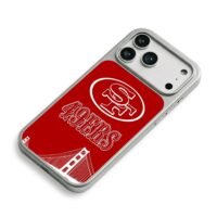SF 49ers logo Golden Gate Bridge iPhone 17 Pro Max Electroplated Silver Case2