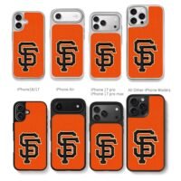 SF Giants interlocking orange knit Chris Brown Phone Case Black Electroplated Silver For Iphone 11 To 17