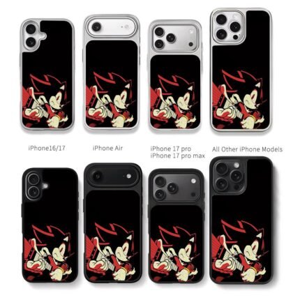 Shadow the Hedgehog playing guitar Chris Brown Phone Case Black Electroplated Silver For Iphone 11 To 17