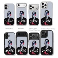 SHAME art man blue horse pink Chris Brown Phone Case Black Electroplated Silver For Iphone 11 To 17