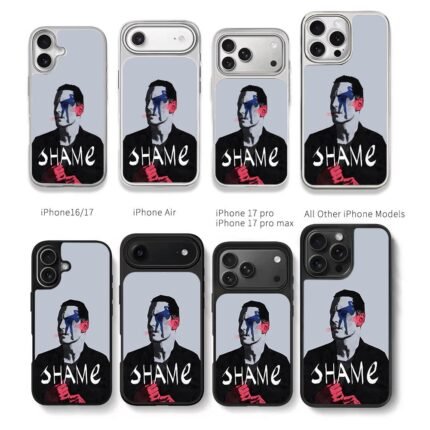 SHAME art man blue horse pink Chris Brown Phone Case Black Electroplated Silver For Iphone 11 To 17