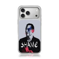 SHAME art man blue horse pink iPhone 17 Pro Max Electroplated Silver Case1