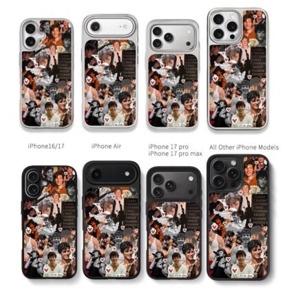 Shawn Mendes art with hearts lyrics Chris Brown Phone Case Black Electroplated Silver For Iphone 11 To 17