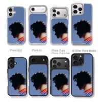 Shawn Mendes side profile blue Chris Brown Phone Case Black Electroplated Silver For Iphone 11 To 17