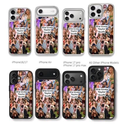 She loves Taylor Swift collage Chris Brown Phone Case Black Electroplated Silver For Iphone 11 To 17