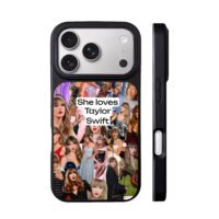 She loves Taylor Swift collage iPhone 17 Pro Max Black Case