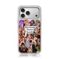 She loves Taylor Swift collage iPhone 17 Pro Max Electroplated Silver Case1