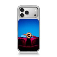 Sheesh black hole head chill space art iPhone 17 Pro Max Electroplated Silver Case1