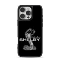 Shelby Cobra logo and Carroll Shelby autograph iPhone 16 Pro Max Black Case