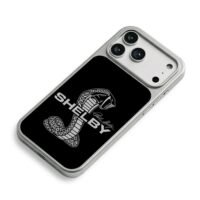 Shelby Cobra logo and Carroll Shelby autograph iPhone 17 Pro Max Electroplated Silver Case2