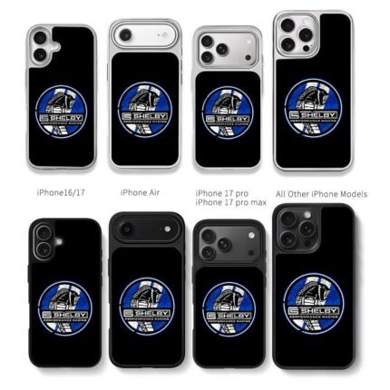 Shelby cobra racing blue round logo Chris Brown Phone Case Black Electroplated Silver For Iphone 11 To 17