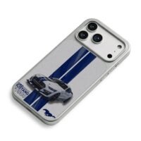 Shelby GT500 blue mustang stripes iPhone 17 Pro Max Electroplated Silver Case2